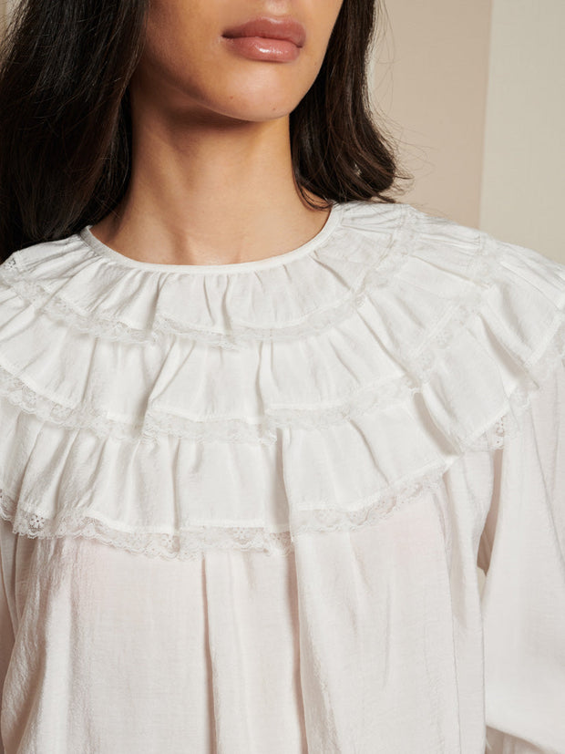 Chamber Ruffle Top Pearl Ivory / Z