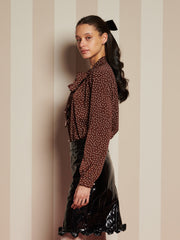 Knick Knack Ruffle Blouse Chocolate Brown / Z
