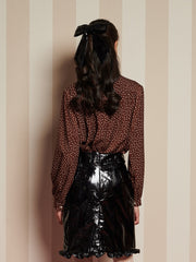 Knick Knack Ruffle Blouse Chocolate Brown / Z