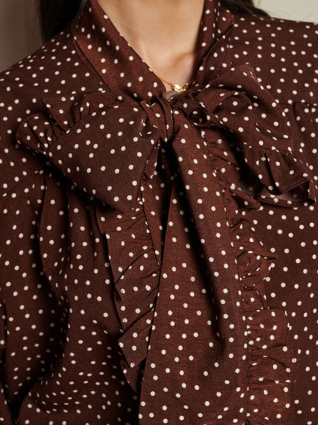 Knick Knack Ruffle Blouse Chocolate Brown / Z