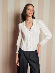 Powdered Ruffle Blouse Bright White / Z
