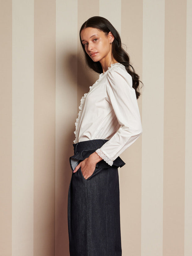 Powdered Ruffle Blouse Bright White / Z