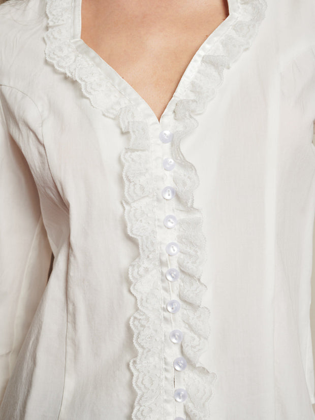 Powdered Ruffle Blouse Bright White / Z