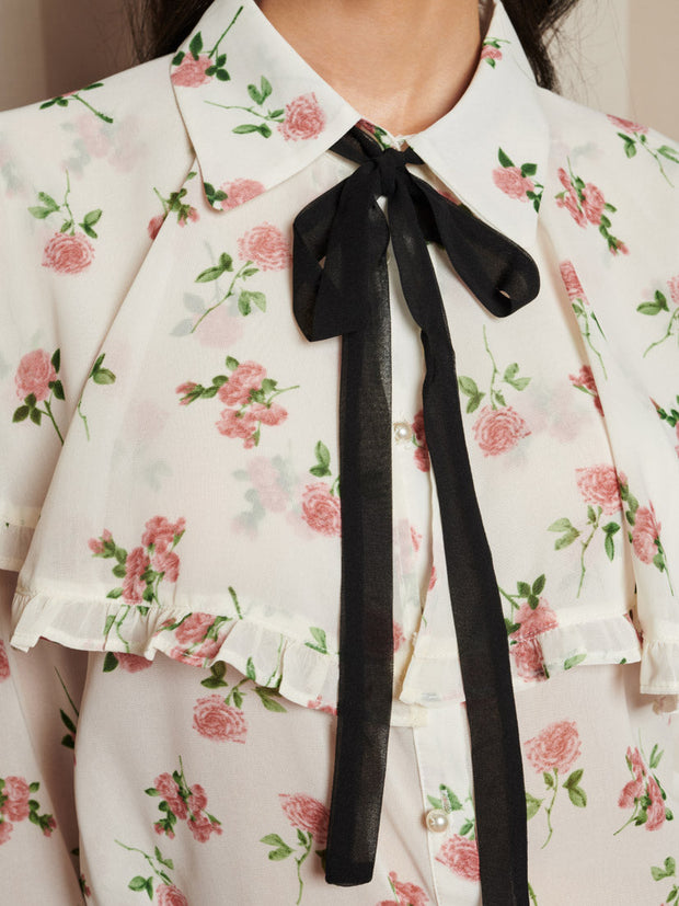 Bay Flora Cape Blouse Vintage Ivory / Z