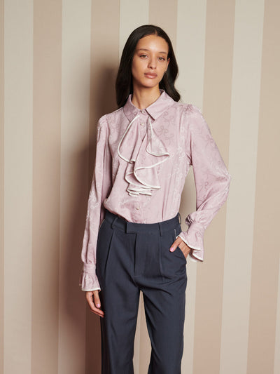 Bow Touch Ruffle Blouse Mauve, Lilac / Z