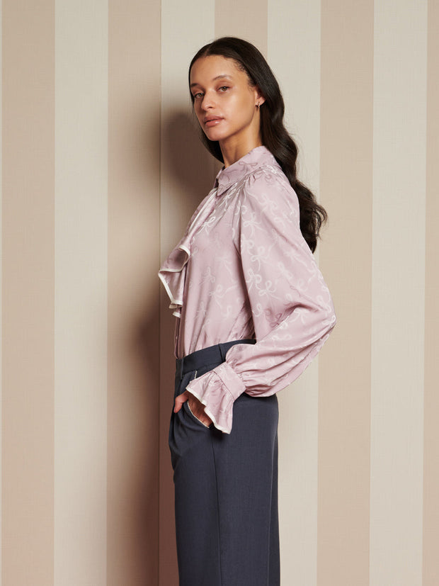 Bow Touch Ruffle Blouse Mauve, Lilac / Z