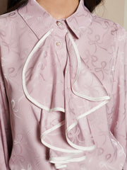 Bow Touch Ruffle Blouse Mauve, Lilac / Z