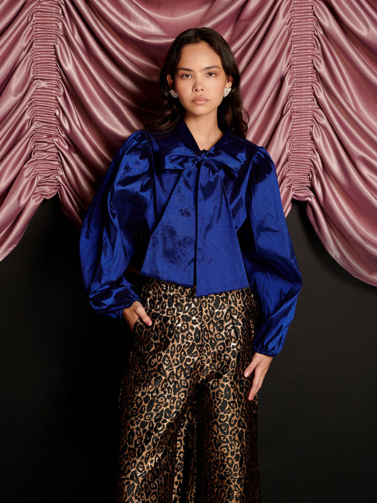 Marylin Taffeta Bow Blouse