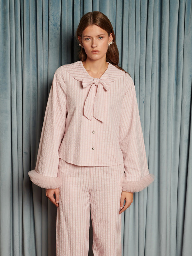 Wonder Stripe Blouse Dusty Pink / Z