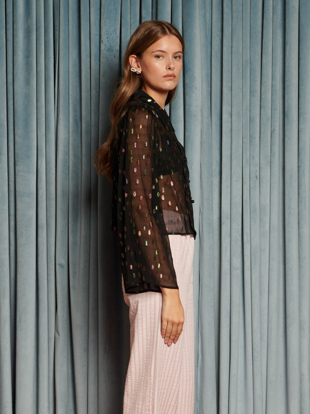 Odyssey Spot Blouse Coal Black / Z