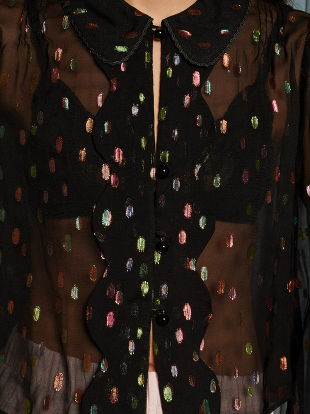 Odyssey Spot Blouse Coal Black / Z