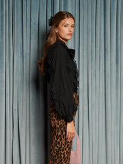 Lullaby Lace Trim Blouse Coal Black / Z