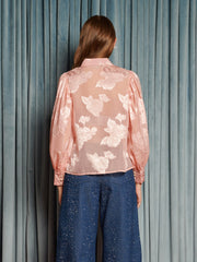 Feature Bloom Bow Blouse Peach Pink / Z