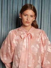 Feature Bloom Bow Blouse Peach Pink / Z