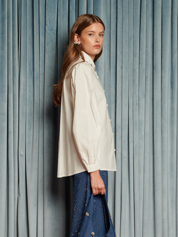 Lantern Gem Blouse Pearl Ivory / Z