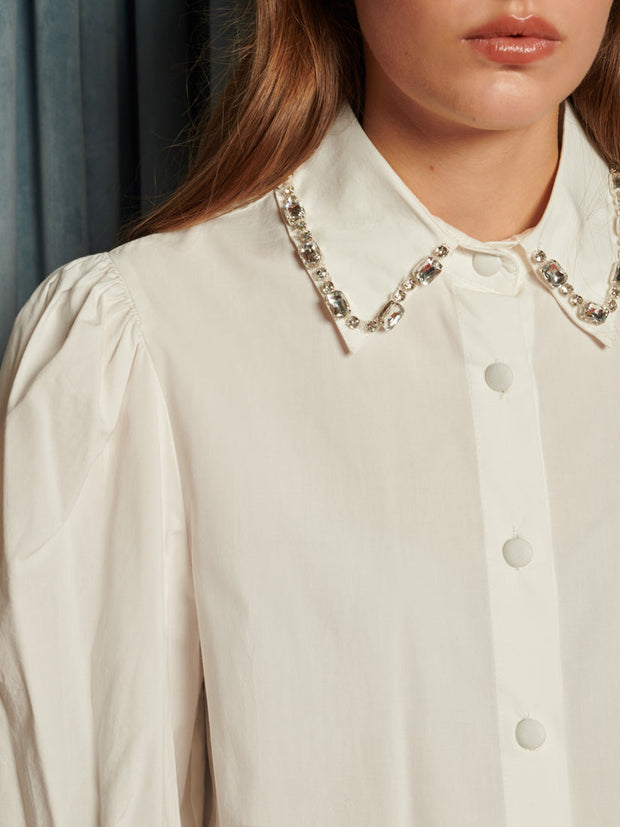 Lantern Gem Blouse Pearl Ivory / Z