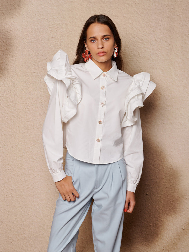 Afterglow Ruffle Blouse by In Pursuit Of Sunshine