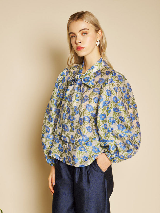 Iris Jacquard Bow Blouse – Sister Jane