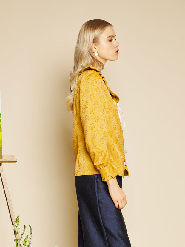 Jaune Jacquard Top – Sister Jane