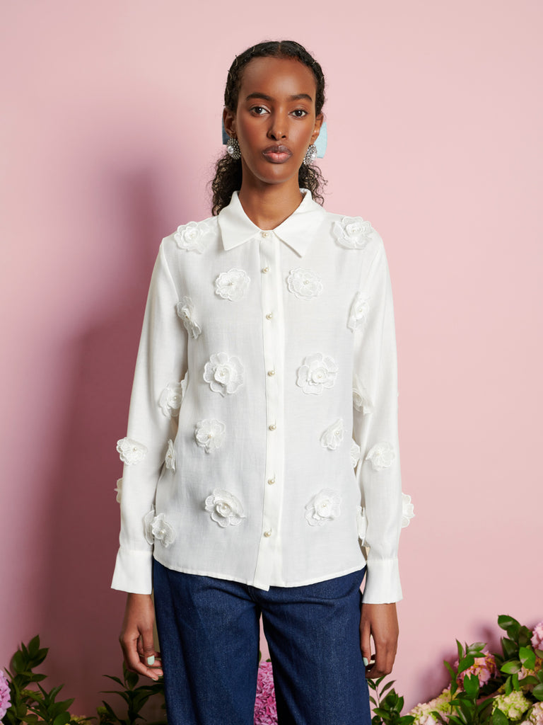 トップス sister jane Pearl Floret Collar Blouse S sister jane Pearl Floret Collar Blouse
