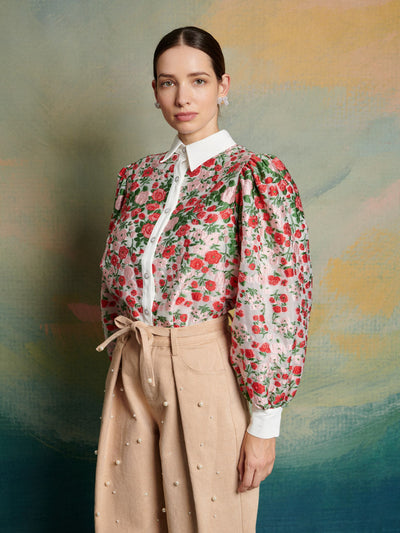 <b>DREAM</b> Charm Floral Jacquard Blouse