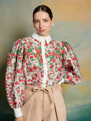 <b>DREAM</b> Charm Floral Jacquard Blouse