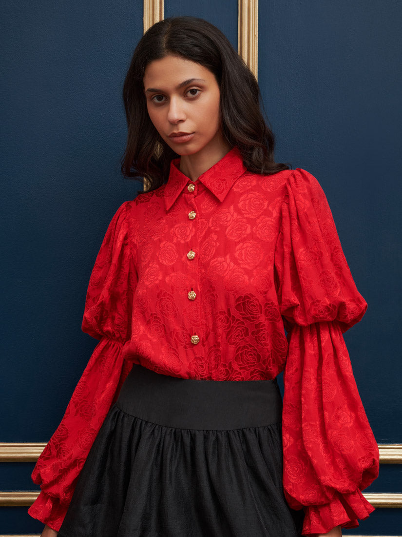 DREAM Court Rose Jacquard Blouse – Sister Jane