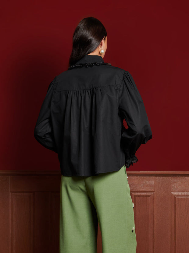 Florence Ruffle Blouse Coal Black / Z