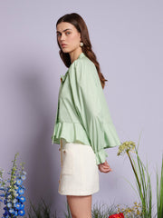 Grassland Bow Blouse Pistachio Green / Z