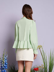 Grassland Bow Blouse Pistachio Green / Z