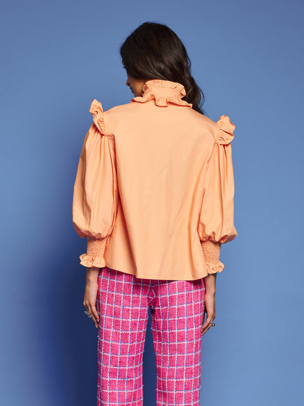 Sunset Ruffle Blouse Pastel Peach / Z