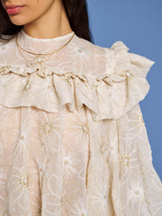 Faye Embroidered Blouse Ivory Cream / Z