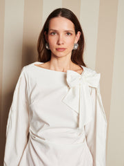 Lantern Bow Blouse Bright White / Z