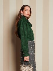 Vanity Jacquard Blouse English Green / Z