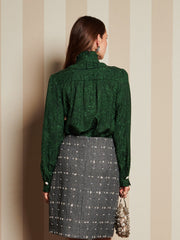 Vanity Jacquard Blouse English Green / Z