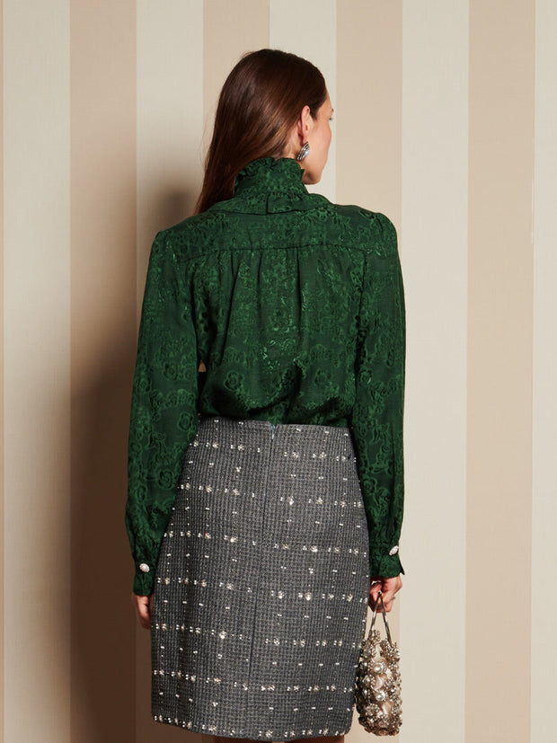 Vanity Jacquard Blouse English Green / Z