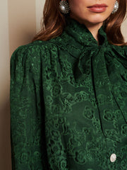 Vanity Jacquard Blouse English Green / Z