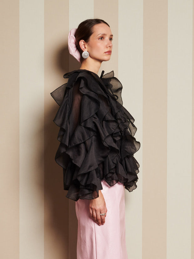 Romance Ties Blouse Coal Black / Z
