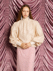 <b>DREAM</b> Sally Lace Bow Blouse Champagne Nude / Z