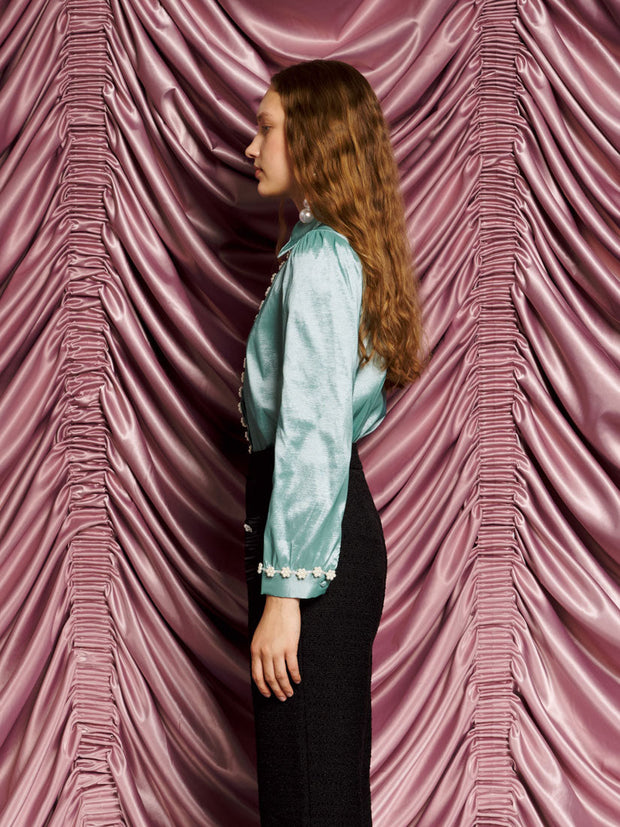 <b>DREAM</b> Starlight Embellished Blouse Celadon Blue / Z