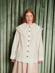 Motion Collar Blouse Pearled White / Z