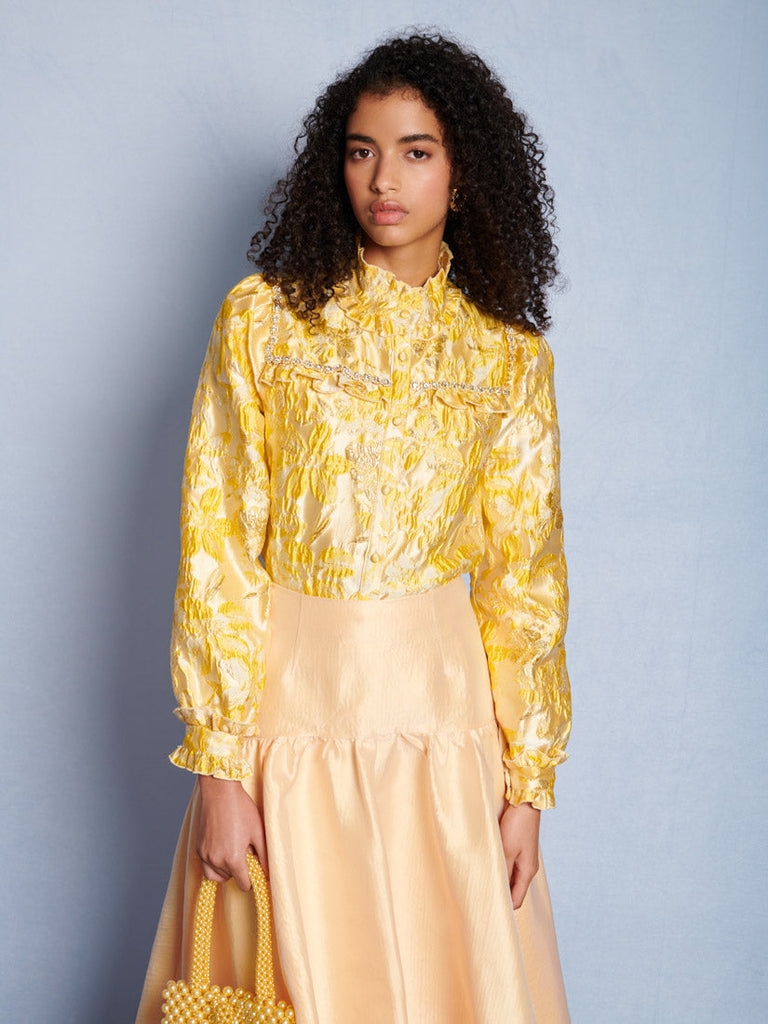 DREAM Ochre Jacquard Blouse