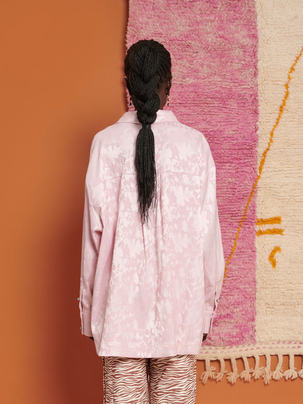 <b>Ghospell</b> Mariam Jacquard Oversized Shirt