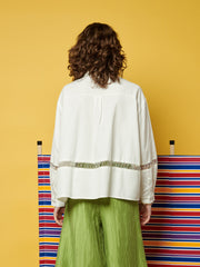 <b> Ghospell </b> Nat Oversized Beaded Shirt