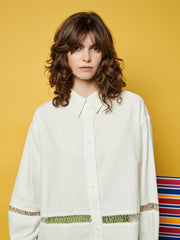 <b> Ghospell </b> Nat Oversized Beaded Shirt