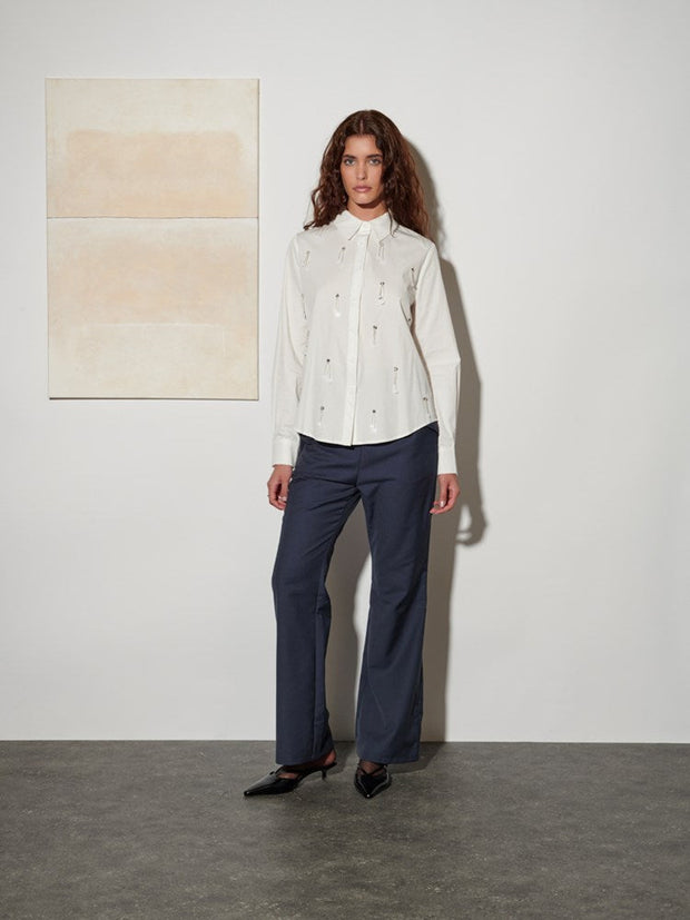 <b> Ghospell </b> Augusta Embellished Shirt