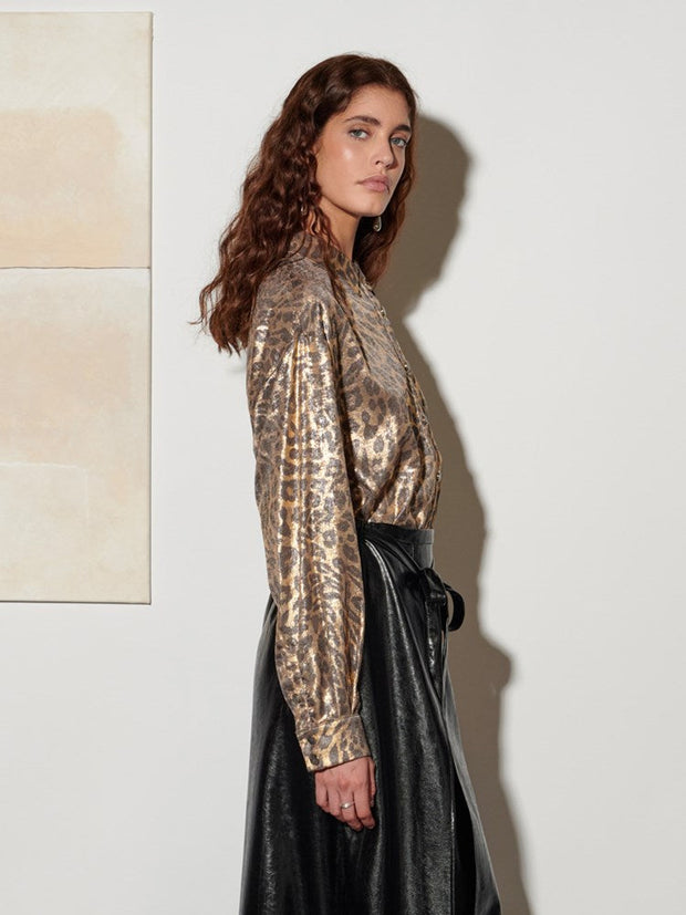 <b> Ghospell </b> Pamela Leopard Shirt