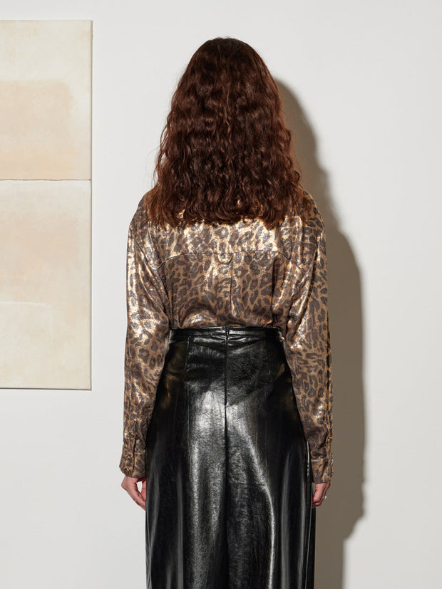 <b> Ghospell </b> Pamela Leopard Shirt