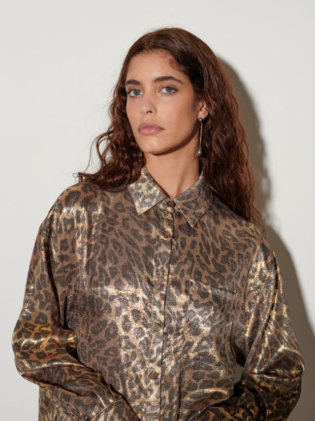 <b> Ghospell </b> Pamela Leopard Shirt