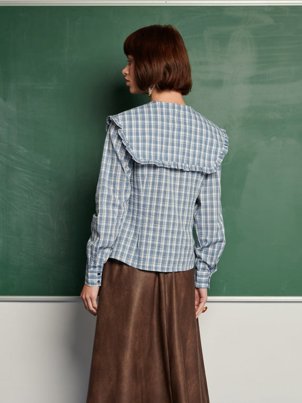 <b> Ghospell </b> Esra Check Blouse